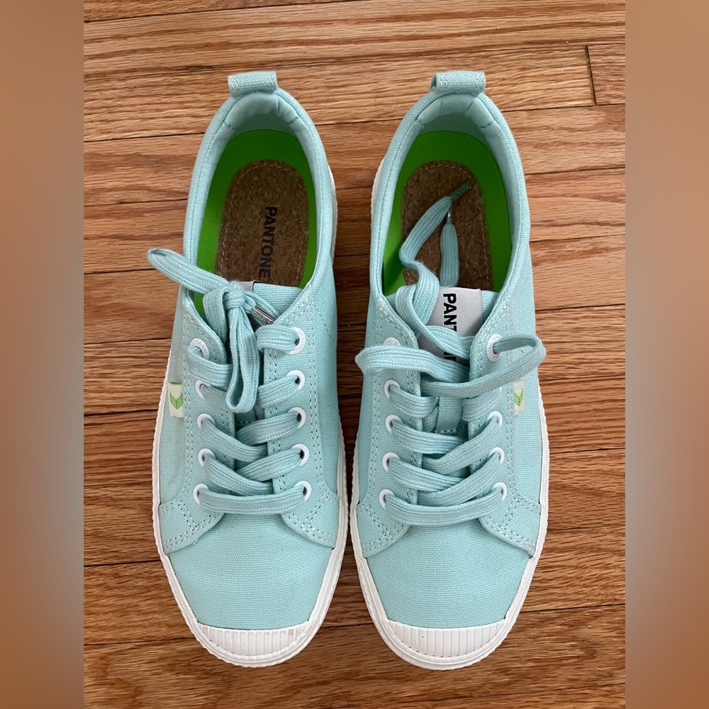 CARIUMA Light Blue Pantone Canvas OCA LOW Lace Up Sneakers Size 7.5